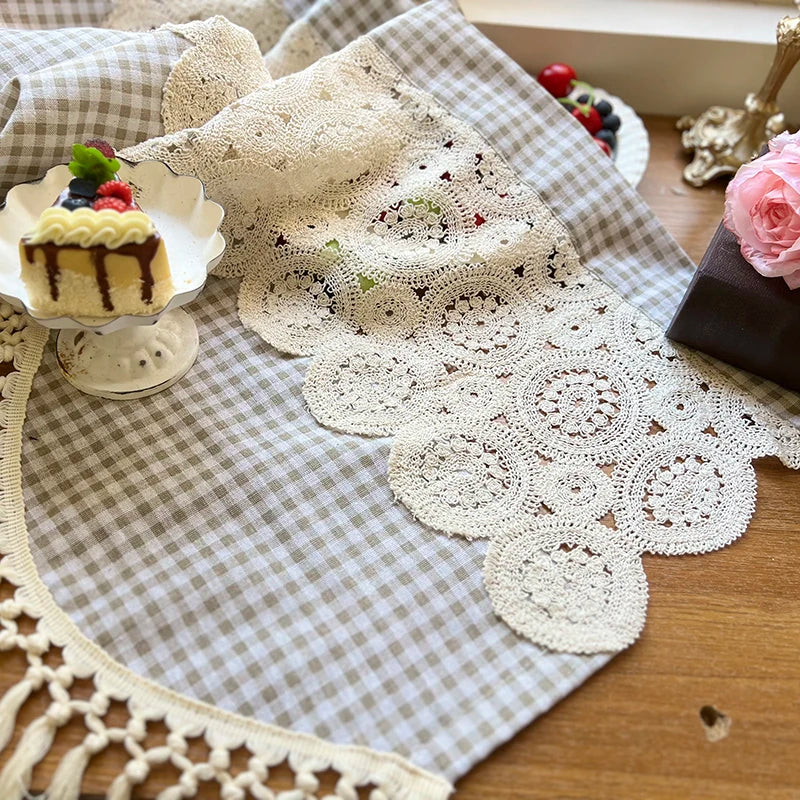 Boho Crochet Lace Cafe Curtain
