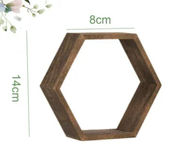 Shelving Wall Hanging Wooden Hexagonal Frame Lattice Succulent Plant Frame Living Room Wall Decoration Wall Hanging Frame