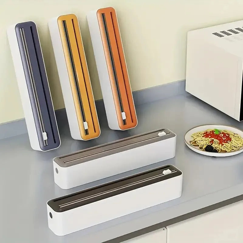Wrap & Foil Dispenser with Dual Slide Cutter | Plastic Wrap, Aluminum Foil & Parchment Paper