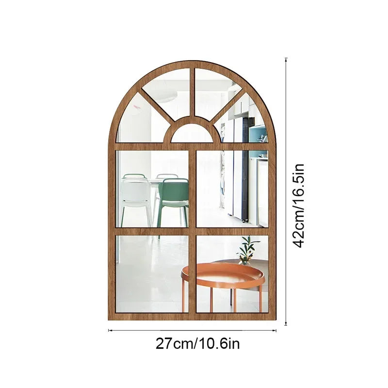 Arched Window Pane Wall Mirror