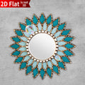Boho Acrylic Wall Mirror with Wooden Base | Mandala Round Wall Decor