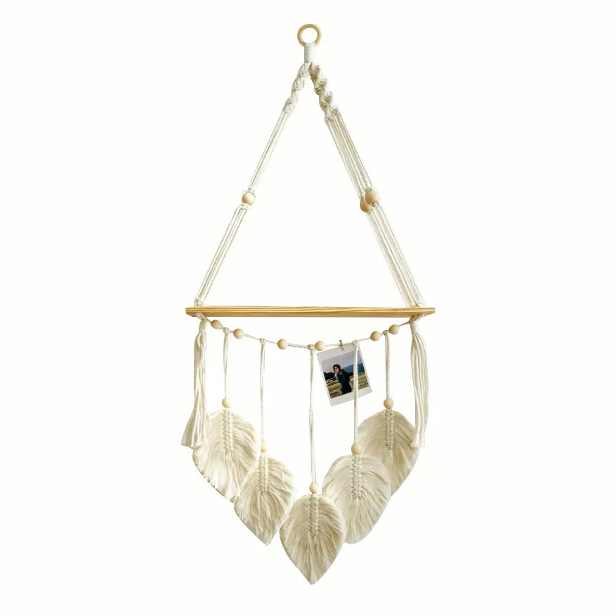 Handwoven Bohemian Wall Hanging Tapestry Plant Shelf Decor Storage Organizer