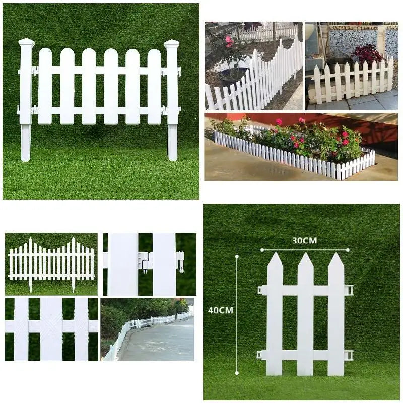 Garden Fencing Trellis White Plastic Decorative Fences Lightweight Easy Installation Edging Fence for Garden Flower Bed Decor