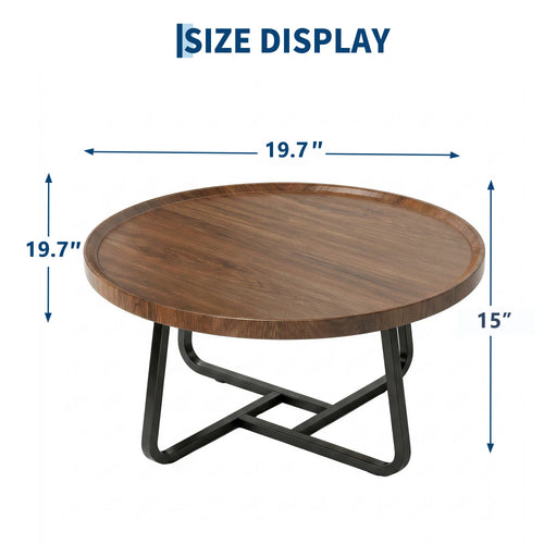 19.7" Minimalist Round Side Table | Metal Frame | Coffee, Tea & End Table