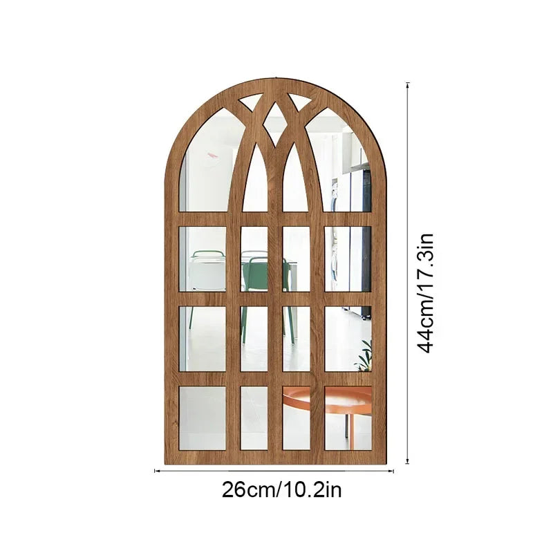 Arched Window Pane Wall Mirror