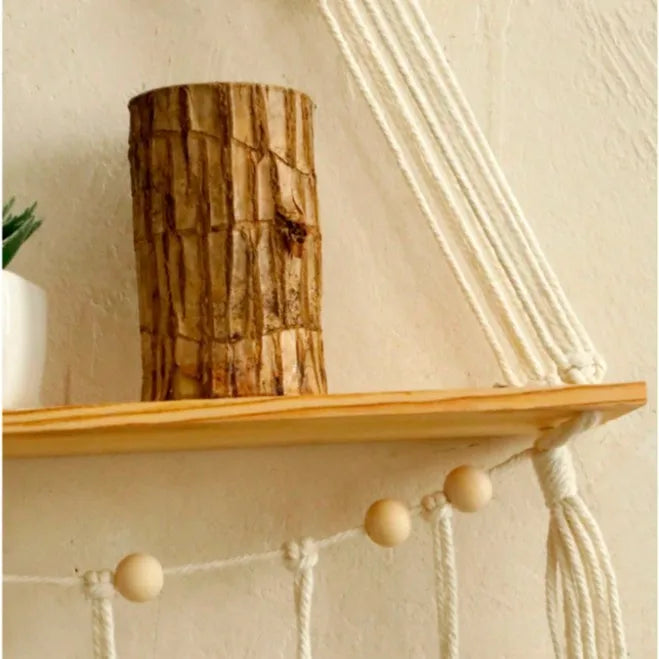 Handwoven Bohemian Wall Hanging Tapestry Plant Shelf Decor Storage Organizer
