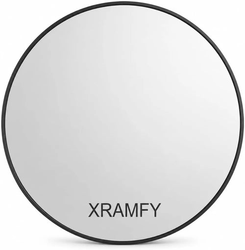 30" Round Wall Mirror | Matte Black Metal Frame for Bathroom, Entryway & Living Room