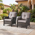 Patio Furniture Chairs Outdoor Chair - 2 Piece Wicker Rattan Chairs Set with High Back and Deep Seating for Deck, Customized