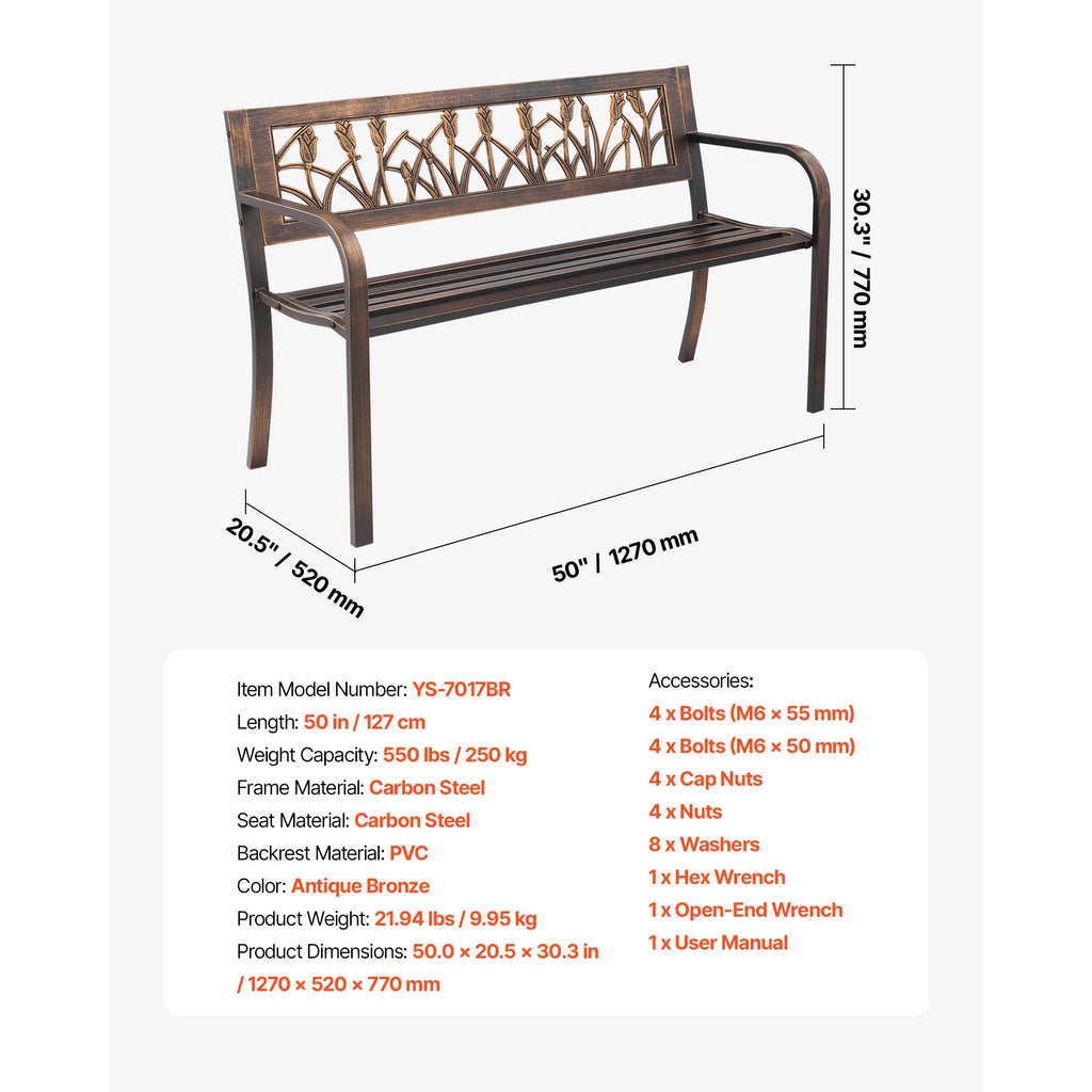 Wooden Metal Garden Bench