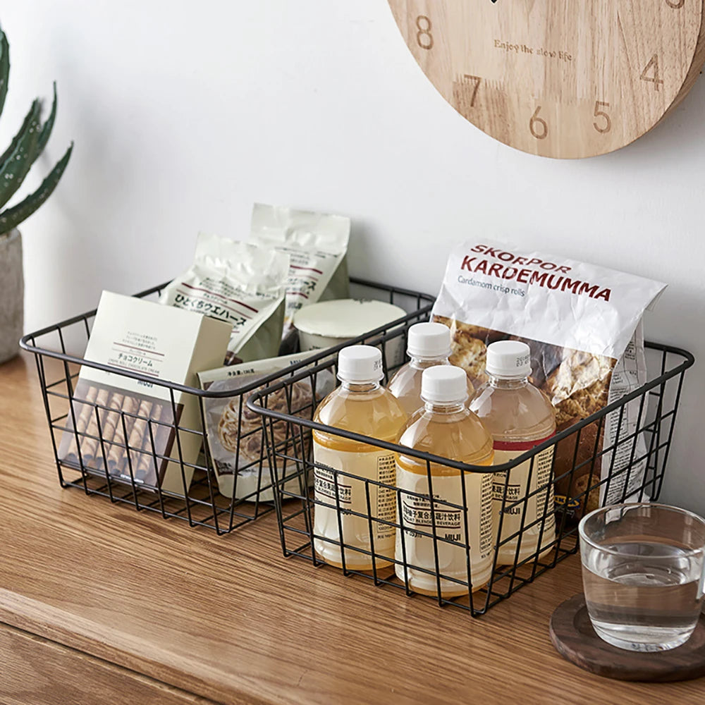Rustic Wire Storage Basket | Kitchen, Bathroom & Countertop Organizer