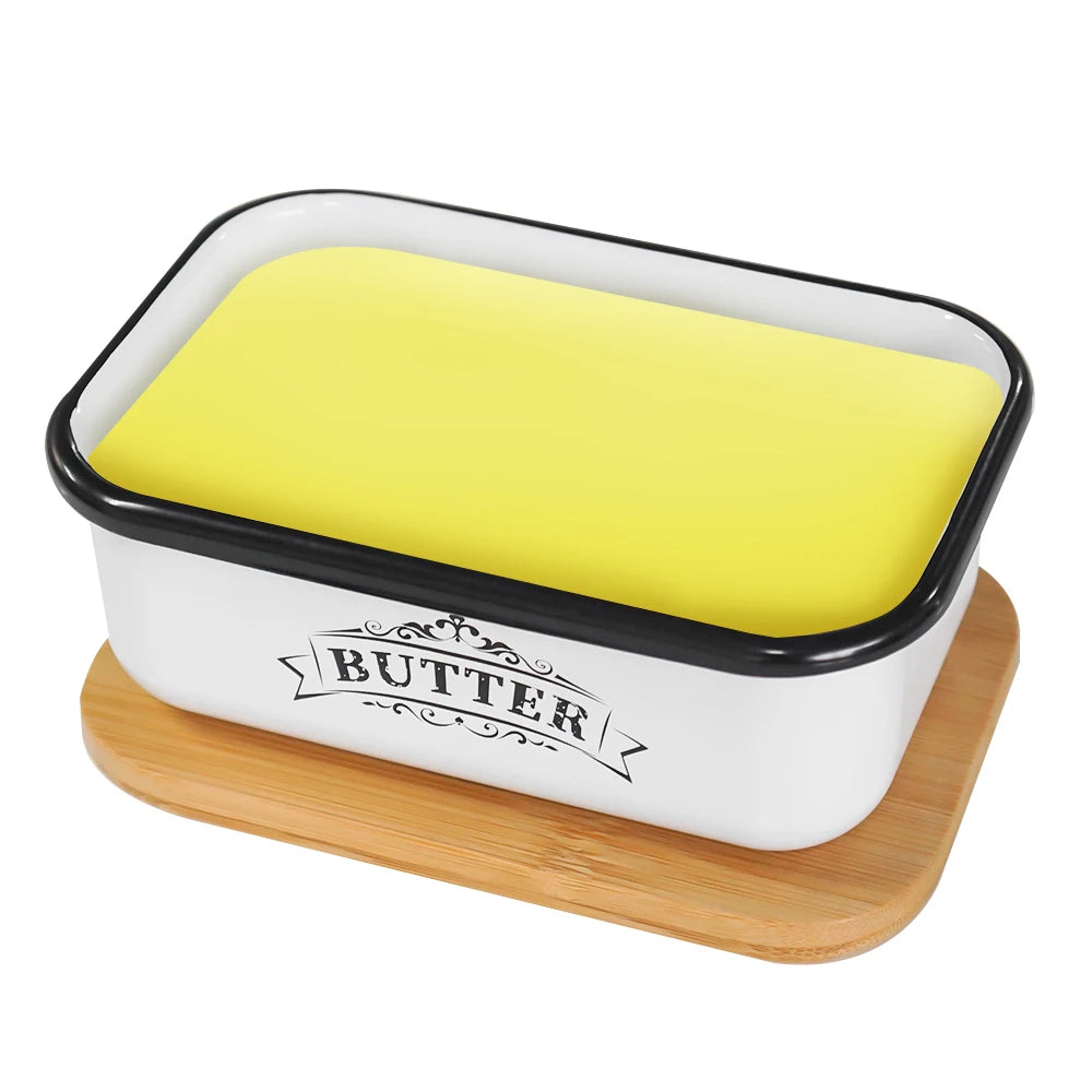 Farmhouse Butter Dish with Bamboo Lid