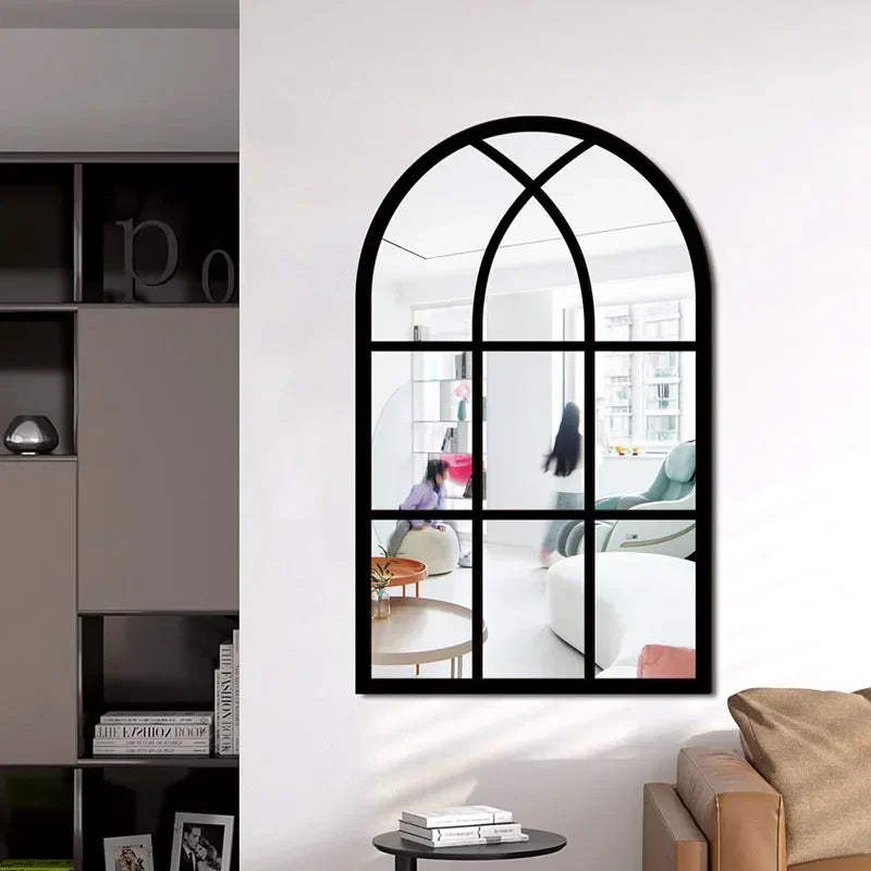 Arched Window Pane Wall Mirror