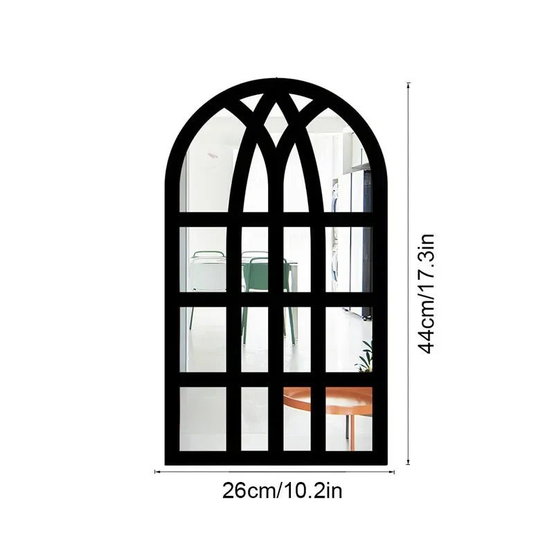 Arched Window Pane Wall Mirror