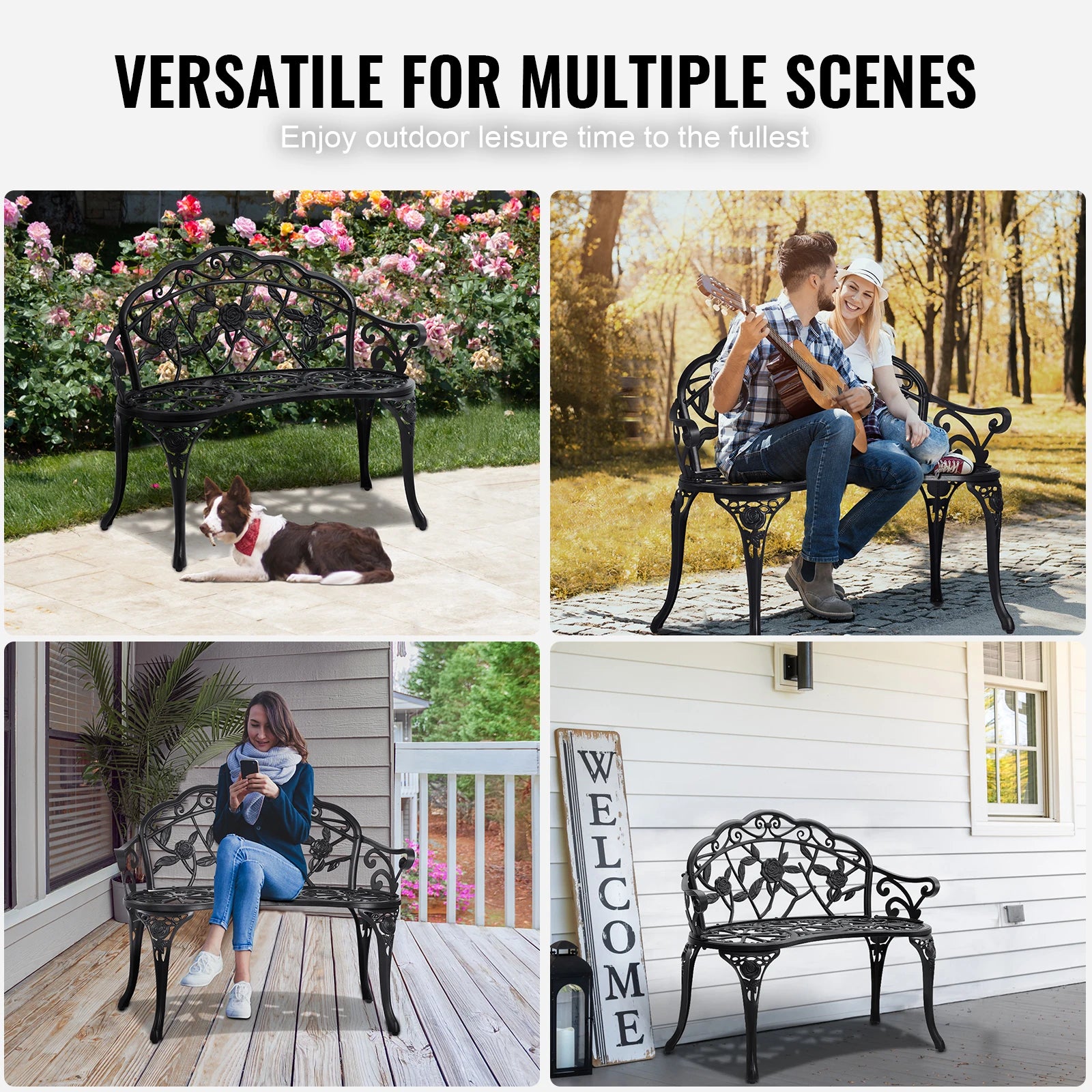 Wooden Metal Garden Bench