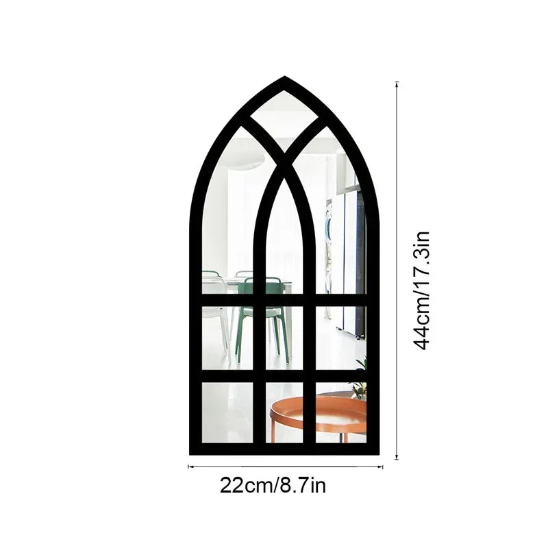 Arched Window Pane Wall Mirror