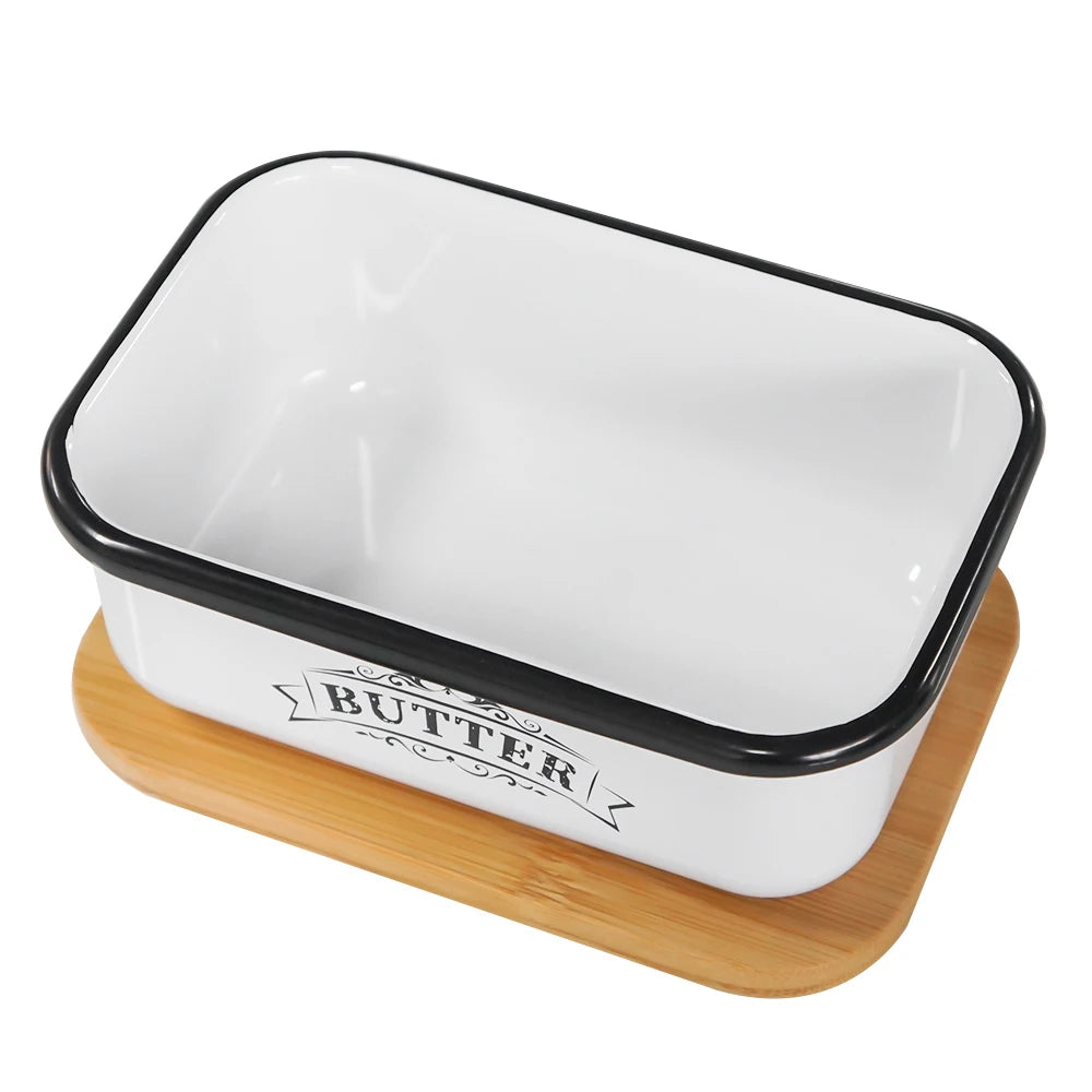 Farmhouse Butter Dish with Bamboo Lid