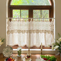 Rustic Lace Tab Top Kitchen Half Curtain