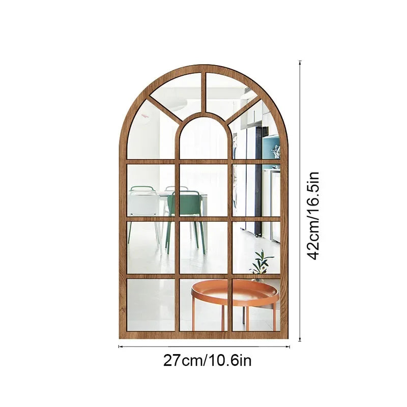 Arched Window Pane Wall Mirror