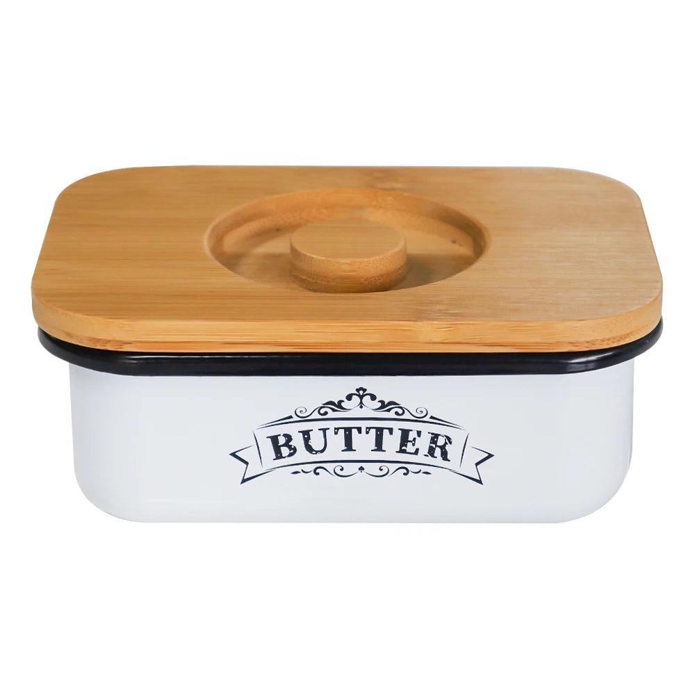 Farmhouse Butter Dish with Bamboo Lid