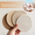 4/8pcs Absorbent Drink Coasters, Minimalist Cotton Fabric Coasters with Non-Woven Lining for Coffee Table Home Decor