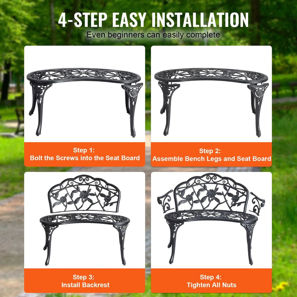 Wooden Metal Garden Bench