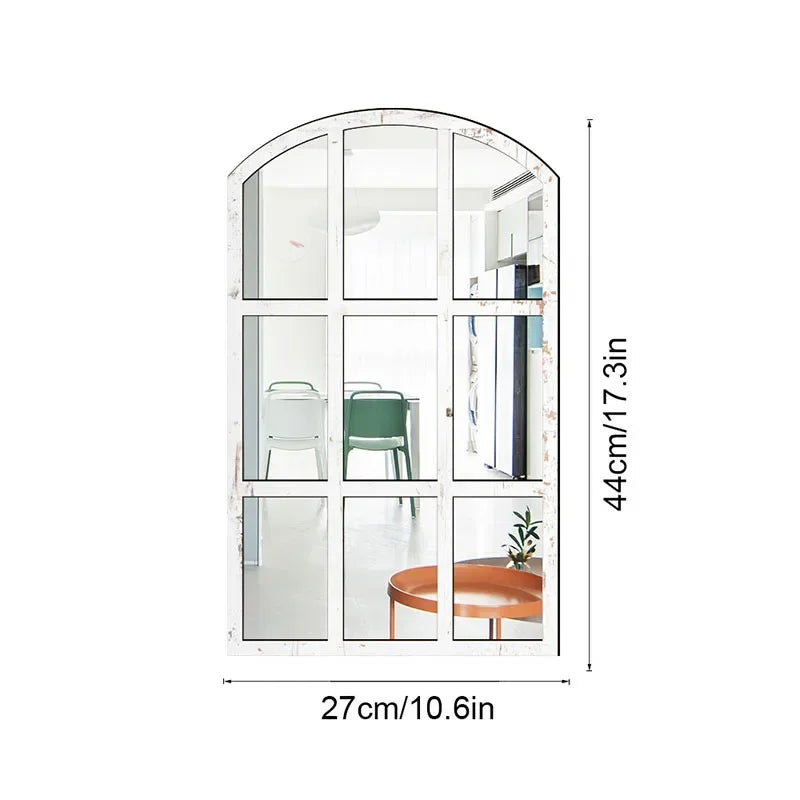 Arched Window Pane Wall Mirror