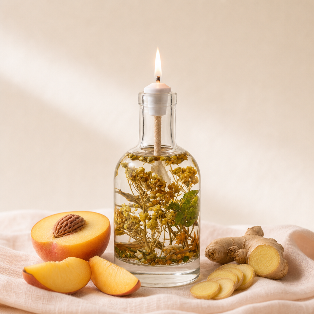 Summer Social Oil Candle – Stone Fruit & Herbal Zest Scent