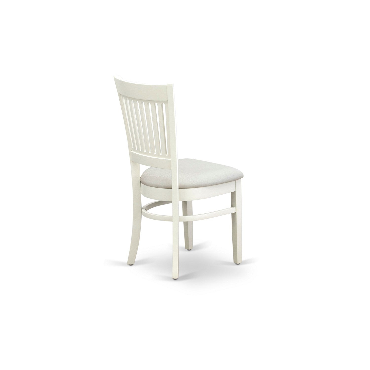 EAST WEST FURNITURE - ANVA5-LWH-C - 5-Piece Dining Table Set- 4 dining room chairs and Wooden Dining Table - Linen Fabric Seat and Slatted Chair Back (linen white Finish)