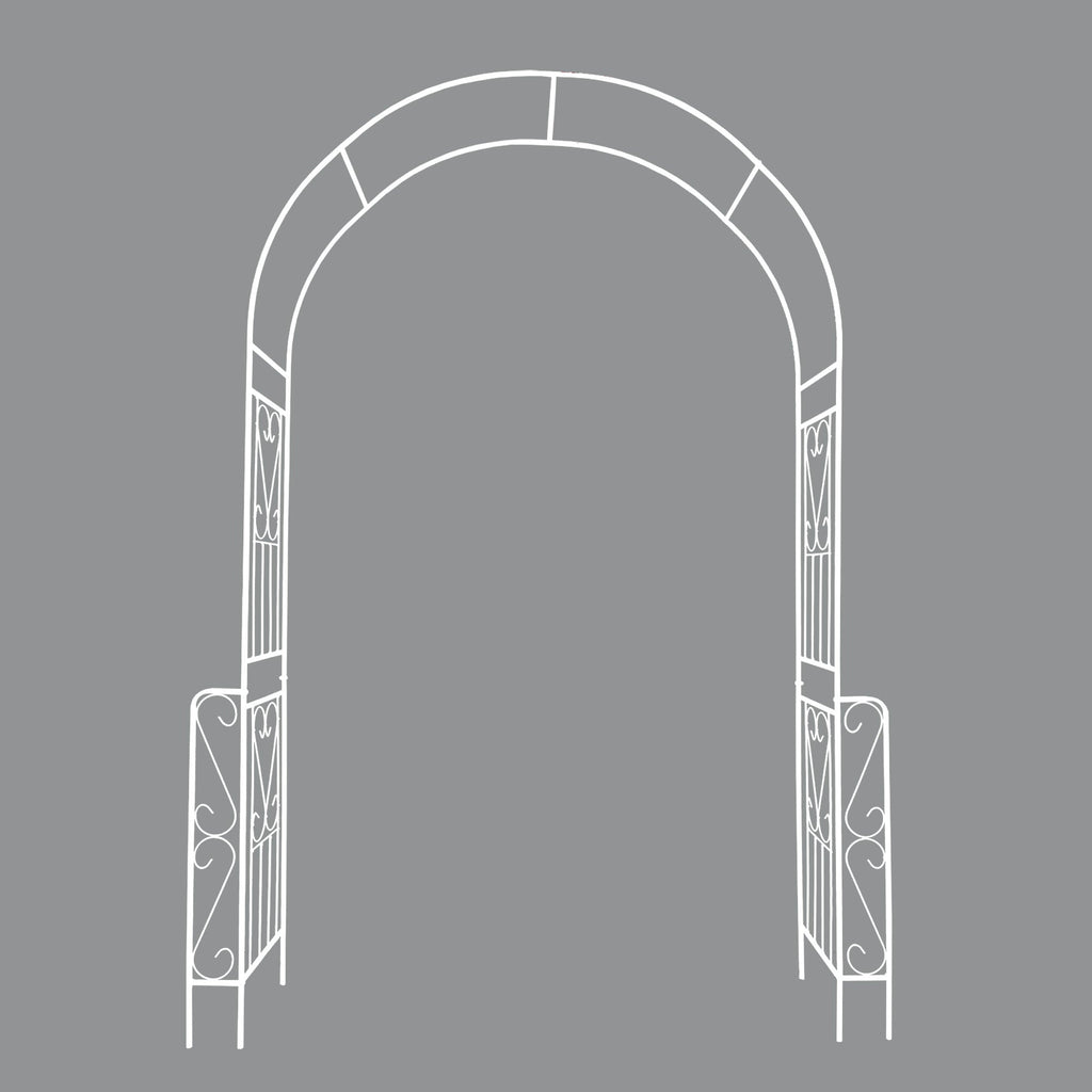 Metal Garden Arch W55'' x H94.5'' - Cream White Outdoor Arbor